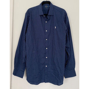 Polo Ralph Lauren Mens Long Sleeve Polka Dot Classic Fit Shirt Size XL Old Money